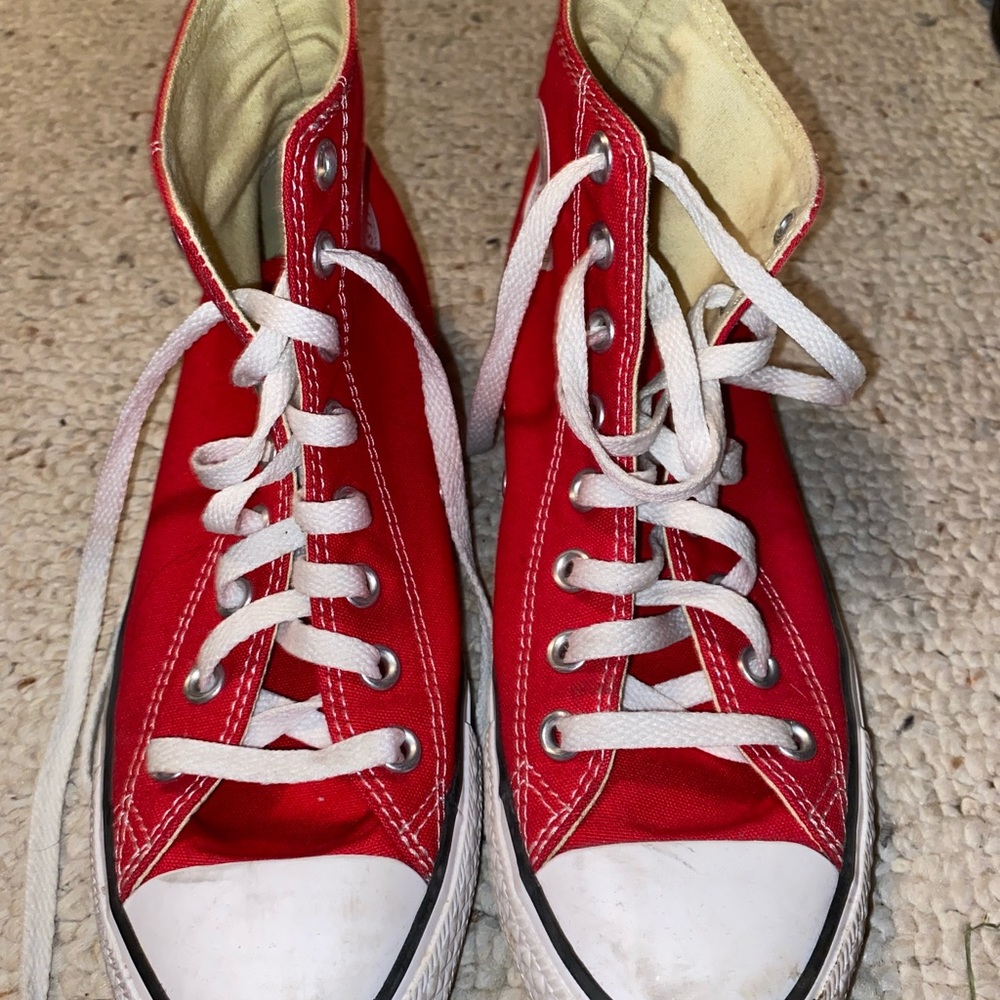 Red high top converse